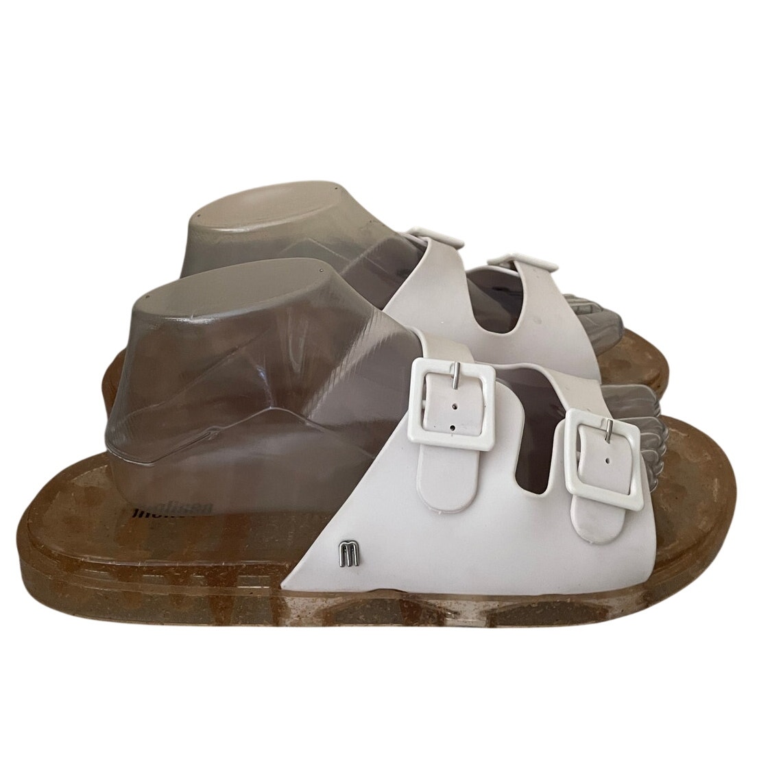 Melissa Wide Jelly Slides Womens Size 10 White Sandals